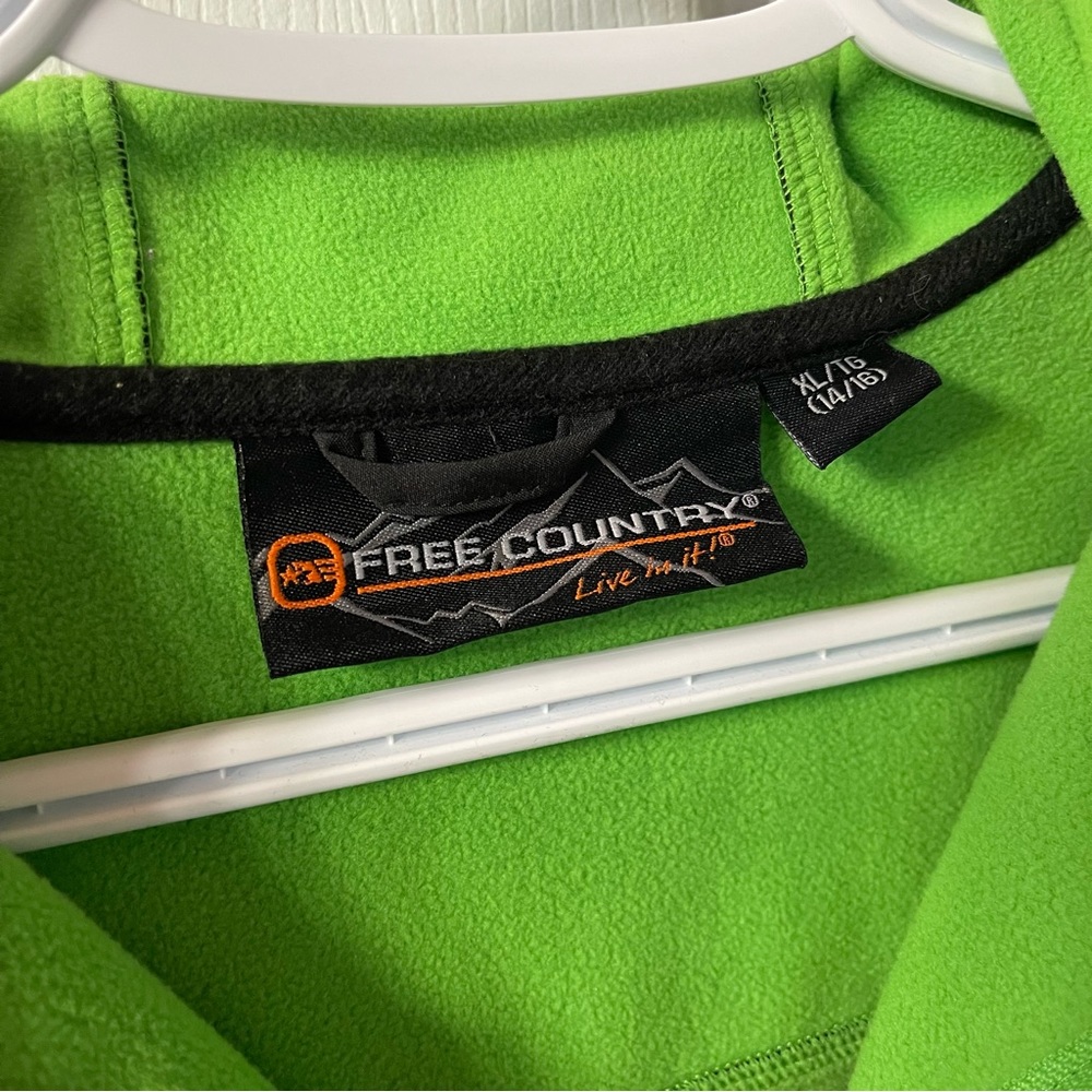 Free Country jacket with hood youth size XL 14-16 black green grey *like new* - Picture 4 of 9